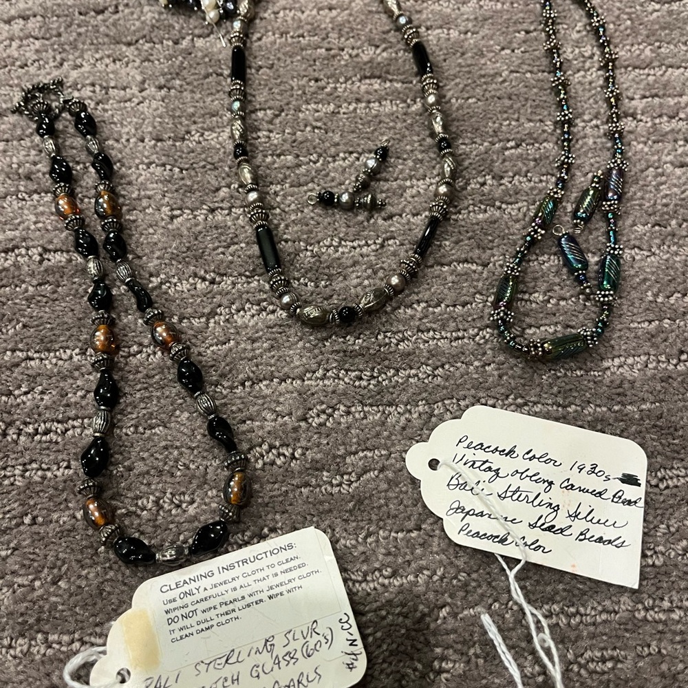 Vintage Sterling Silver Beaded Necklaces